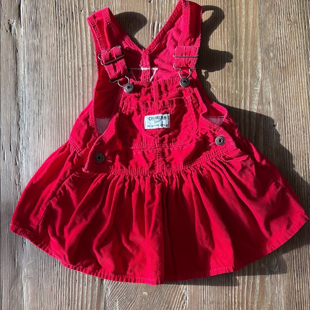 OshKosh B'gosh Vibrant Red corduroy Kids Overalls dress